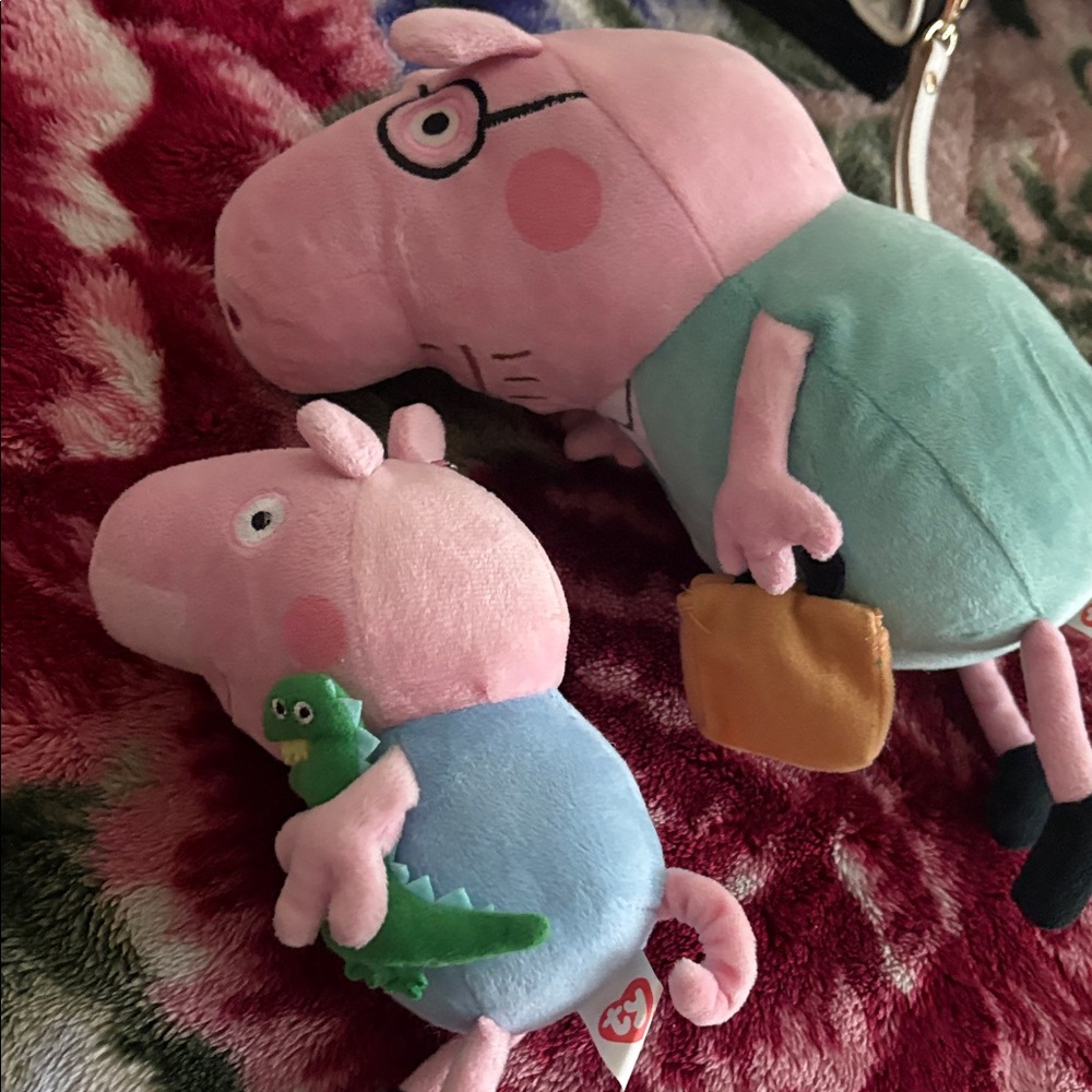 TY Peppa Pig George W/Dinosaur XL Jumbo Plush Doll Toy set - Picture 2 of 5
